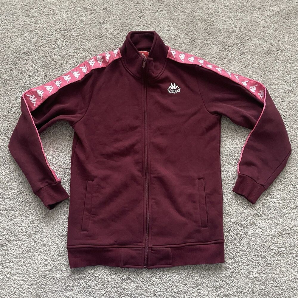 New Kappa Streetwear 222 Banda Annistonin Maroon Zip Up Track Jacket Men Medium